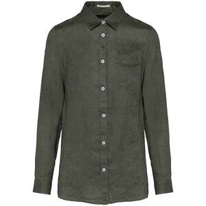 Spasso Womens/Ladies Linen Long-Sleeved Shirt / Natural Khaki